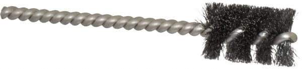 Weiler - 5/8" Diam Helical Steel Tube Brush - 0.005" Filament Diam, 1" Brush Length, 3-1/2" OAL, 3/16" Diam Stainless Steel Shank - Eagle Tool & Supply