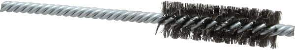 Weiler - 5/8" Diam Helical Steel Tube Brush - Double Spiral, 0.005" Filament Diam, 2" Brush Length, 5" OAL, 7/32" Diam Shank - Eagle Tool & Supply