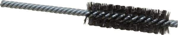 Weiler - 3/4" Diam Helical Steel Tube Brush - Double Spiral, 0.006" Filament Diam, 2-1/2" Brush Length, 5-1/2" OAL, 1/4" Diam Shank - Eagle Tool & Supply