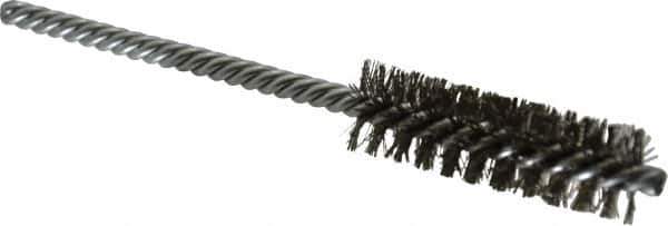 Weiler - 5/8" Diam Helical Stainless Steel Tube Brush - Double Spiral, 0.008" Filament Diam, 2" Brush Length, 5" OAL, 7/32" Diam Shank - Eagle Tool & Supply