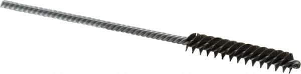 Weiler - 3/8" Diam Helical Steel Tube Brush - Double Spiral, 0.006" Filament Diam, 2" Brush Length, 4" OAL, 1/8" Diam Shank - Eagle Tool & Supply