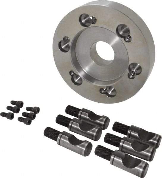 Buck Chuck Company - Adapter Back Plate for 6" Diam Self Centering Lathe Chucks - D1-6 Mount, 1.8" Through Hole Diam, 4.906mm ID, 7.13" OD, 1.413" Flange Height, Steel - Eagle Tool & Supply