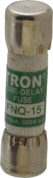 Cooper Bussmann - 500 VAC, 15 Amp, Time Delay General Purpose Fuse - Fuse Holder Mount, 1-1/2" OAL, 10 at AC kA Rating, 13/32" Diam - Eagle Tool & Supply