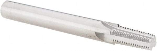 Scientific Cutting Tools - 1/8-27 Thread, 3/8" Shank Diam, Bright Coating, Solid Carbide Straight Flute Thread Mill - 4 Flutes, 3-1/2" OAL, 1/8" Min Noml Diameter - Eagle Tool & Supply