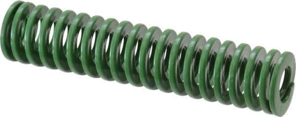 Dayton Lamina - 1" Hole Diam, 1/2" Rod Diam, 4-1/2" Free Length, Green Die Spring - 10.7 Lb Max Deflection, 1.8" Max Deflection, Light Duty, Chromium Vanadium Steel - Eagle Tool & Supply