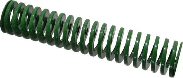 Dayton Lamina - 1-1/4" Hole Diam, 5/8" Rod Diam, 6" Free Length, Green Die Spring - 12.3 Lb Max Deflection, 2.39" Max Deflection, Light Duty, Chromium Vanadium Steel - Eagle Tool & Supply
