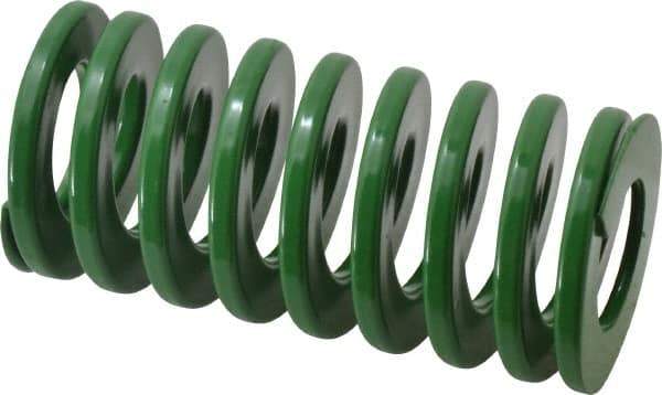 Dayton Lamina - 2" Hole Diam, 1" Rod Diam, 4" Free Length, Green Die Spring - 51.2 Lb Max Deflection, 1.61" Max Deflection, Light Duty, Chromium Vanadium Steel - Eagle Tool & Supply