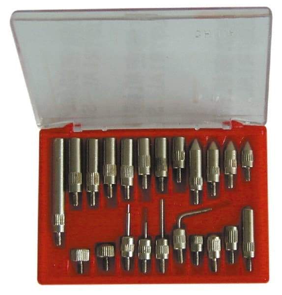 Value Collection - 0.001" Graduation, 0-100 Dial Reading, Indicator & Base Kit - 2" Base Length x 2" Base Width x 2-1/2" Base Height, 2-3/16" Dial Diam - Eagle Tool & Supply