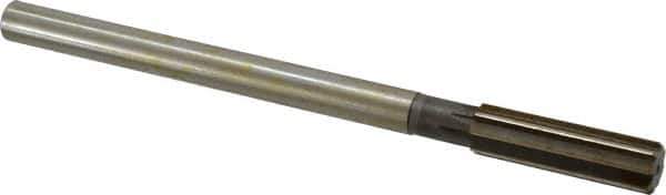Interstate - 0.666" High Speed Steel Chucking Reamer - Straight Flute, 9/16" Straight Shank, 2-1/4" Flute Length, 9" OAL - Eagle Tool & Supply