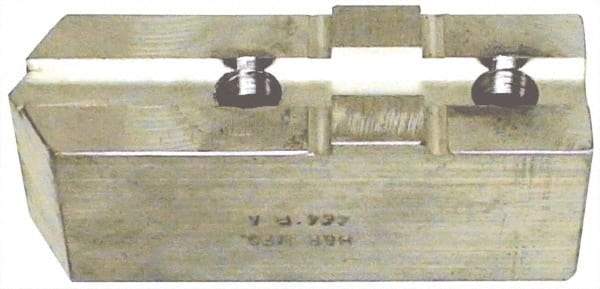 H & R Manufacturing - Tongue & Groove Attachment, Square Soft Lathe Chuck Jaw - Aluminum, 1-1/2" Btw Mount Hole Ctrs, 3-3/16" Long x 1-1/4" Wide x 1-5/8" High, 5/16" Groove - Eagle Tool & Supply