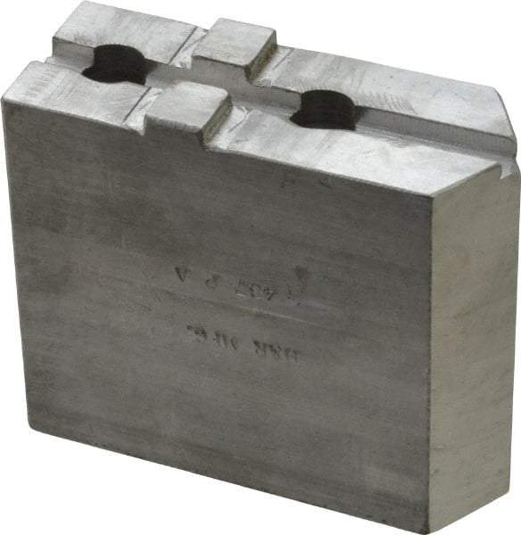 H & R Manufacturing - Tongue & Groove Attachment, Square Soft Lathe Chuck Jaw - Aluminum, 1-3/4" Btw Mount Hole Ctrs, 3-15/16" Long x 1-1/2" Wide x 3-3/8" High, 5/16" Groove - Eagle Tool & Supply