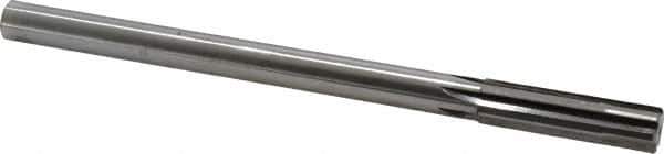 Made in USA - 0.607" Carbide-Tipped 6 Flute Chucking Reamer - Straight Flute, 9/16" Straight Shank, 2-1/4" Flute Length, 9" OAL - Eagle Tool & Supply