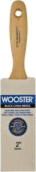 Wooster Brush - 2" Flat Hog Varnish Brush - 2-15/16" Bristle Length, 5-1/2" Maple Beavertail Handle - Eagle Tool & Supply