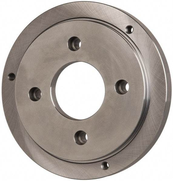 Buck Chuck Company - Adapter Back Plate for 12" Diam Self Centering Lathe Chucks - A1/A2-6 Mount, 2" Through Hole Diam, 10.221mm ID, 12.6" OD, 0.989" Flange Height, Steel - Eagle Tool & Supply
