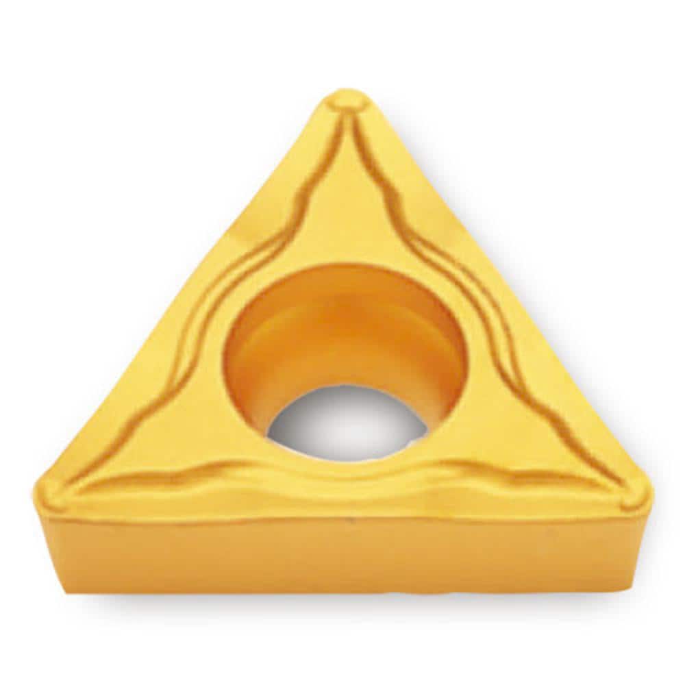 Turning Insert: TCMT21.51FG PV3010, Cermet TiN Finish, Neutral, 0.4330″ Long, 1/4″ Inscribed Circle, 0.0160″ Corner Radius, 60.0 ° N/A Triangle, Series TCMT