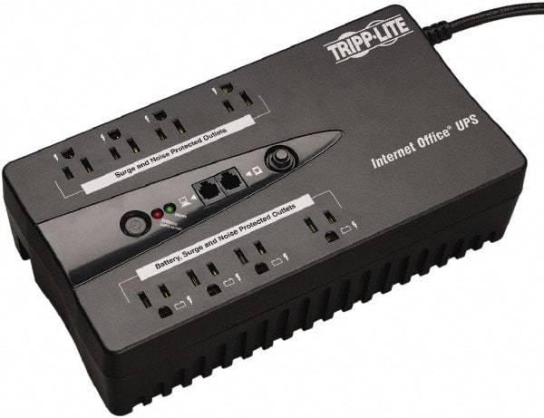 Tripp-Lite - 15 Amp, 550 VA, Flat Pack Mount Standby Backup Uninterruptible Power Supply - Backup 3-1/2 min with Full Load & 10 min with Half Load, 120 VAC Input & Output, 300 Watt Output, 1 Phases, 6 Outlets - Eagle Tool & Supply