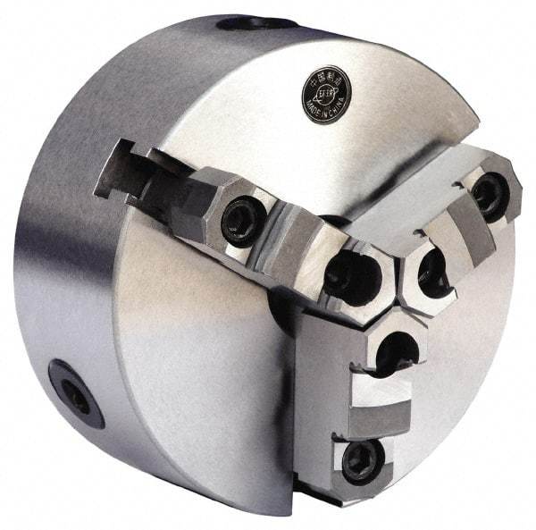 Gibraltar - 3 Jaws, 12" Diam, Self Centering Manual Lathe Chuck - A1-8 Mount Spindle, Reversible, 3.0709" Through Hole Diam, 0.0024" Axial Runout, 0.0024" Radial Runout, Cast Iron - Eagle Tool & Supply