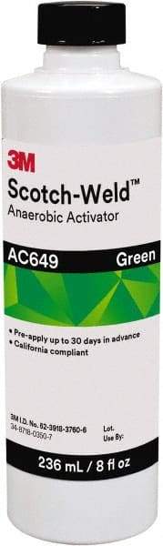 3M - 8 Fl Oz, Green Adhesive Activator - For Use with Threadlockers, Pipe Sealants, Retaining Compounds, Gasket Makers - Eagle Tool & Supply