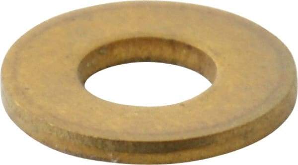 Value Collection - #4 Screw, Brass Standard Flat Washer - 0.12" ID x 0.281" OD, 0.025" Thick, Plain Finish - Eagle Tool & Supply