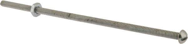Value Collection - #10-24 UNC, 6" Length Under Head Slotted Drive Machine Screw - Round Head, Grade 2 Steel, Zinc-Plated Finish, Without Washer - Eagle Tool & Supply