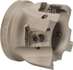 Iscar - 4 Inserts, 2" Cut Diam, 3/4" Arbor Diam, 0.63" Max Depth of Cut, Indexable Square-Shoulder Face Mill - 0/90° Lead Angle, 1.57" High, T490 LN.T 1607 Insert Compatibility, Through Coolant, Series Helitang - Eagle Tool & Supply