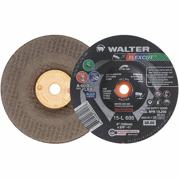 WALTER Surface Technologies - 7" Diam x 7/8" Hole, 60 Grit Surface Grinding Wheel - Aluminum Oxide, Medium Grade, 8,600 Max RPM - Eagle Tool & Supply
