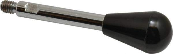 Gibraltar - 5/16-18 Stem, 1" Knob Diam, 0.39" Shaft Diam, Gear Lever Arm with Oval Knob - 7/16" Thread Length, 3.8" Handle Length, Steel Shaft, Phenolic Knob - Eagle Tool & Supply