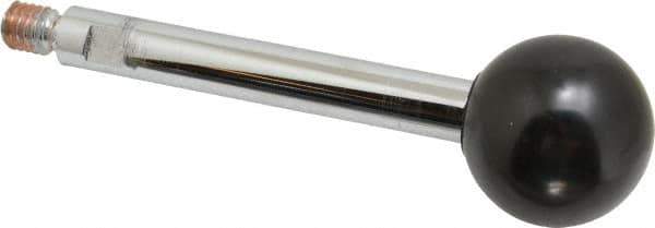 Gibraltar - 3/8-16 Stem, 1-3/8" Knob Diam, 0.47" Shaft Diam, Gear Lever Arm with Ball Knob - 1/2" Thread Length, 4.3" Handle Length, Steel Shaft, Phenolic Knob - Eagle Tool & Supply