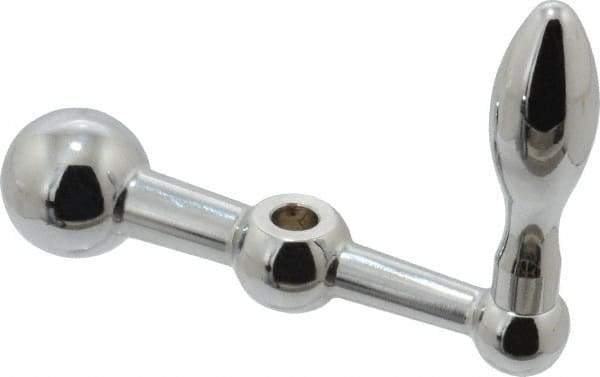 Gibraltar - 11/16" Hub Diam x 11/16" Hub Height Solid Crank Handle - 3/8" Reamed Bore, 1-1/4" Knob Diam, 3-1/4" High, 4" Center to Center, Steel - Eagle Tool & Supply