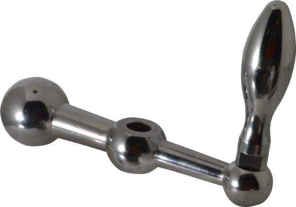 Gibraltar - 7/8" Hub Diam x 7/8" Hub Height Revolving Crank Handle - 1/2" Reamed Bore, 1-1/2" Knob Diam, 4-3/16" High, 5" Center to Center, Steel - Eagle Tool & Supply