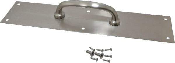 National Mfg. - 15" Long x 3-1/2" Wide, Aluminum Door Pull Plate - Aluminum Finish, 6" Grip Length - Eagle Tool & Supply
