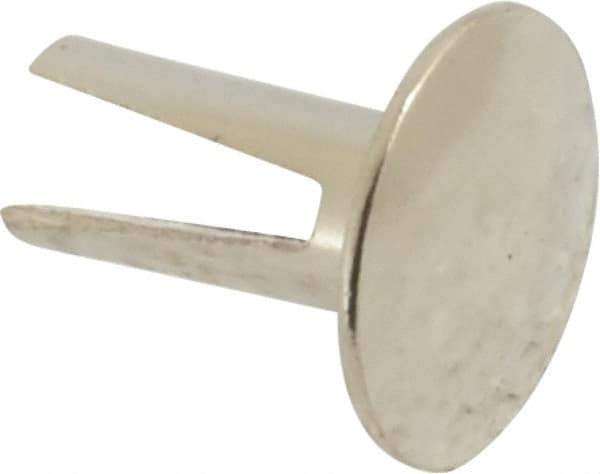 RivetKing - 0.1 to 0.17" Hole Diam, Dome Head, Nickel Plated Steel, Split Rivet - 5/16 Head Diam, 5/16" Length Under Head, 9/64 Body Diam - Eagle Tool & Supply