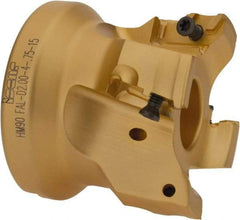 Iscar - 4 Inserts, 2" Cut Diam, 3/4" Arbor Diam, 17/32" Max Depth of Cut, Indexable Square-Shoulder Face Mill - 0/90° Lead Angle, 1-3/4" High, HM90 AXCR 1505 Insert Compatibility, Through Coolant, Series Helialu - Eagle Tool & Supply