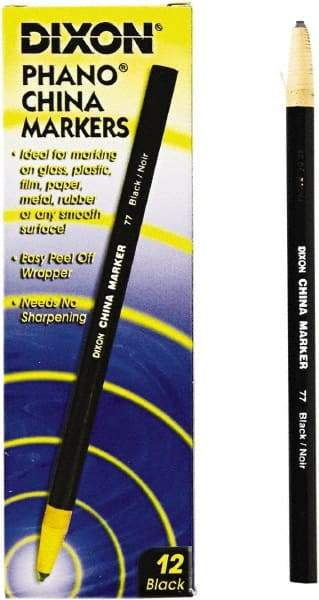 DIXON - Black China Marker - Soft Crayon Tip, Wax - Eagle Tool & Supply
