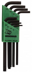 Bondhus - 8 Piece T9 to T40 L-Key Long Arm Torx Key Set - Eagle Tool & Supply