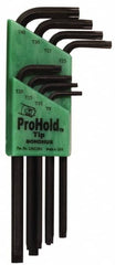 Bondhus - 8 Piece T9 to T40 L-Key Long Arm Torx Key Set - Eagle Tool & Supply