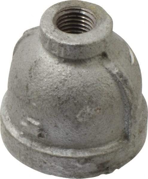 Made in USA - Class 150, 1 x 1/4" Galvanized Pipe Reducing Coupling - Threaded, Malleable Iron - Eagle Tool & Supply