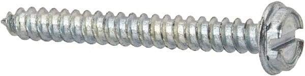 Value Collection - #4 Hex Washer Head Slotted Sheet Metal Screw - Steel, 1" Length Under Head, AISI 1016, ASME B18.6.3, ASME B18.6.4 & SAE J933, Grade 1016-1024 - Eagle Tool & Supply