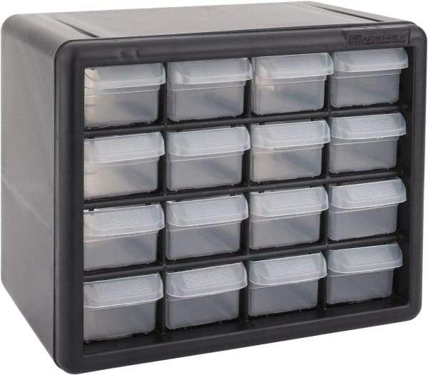 Akro-Mils - 16 Drawer, Small Parts Cabinet - 6-3/8" Deep x 10-9/16" Wide x 8-1/2" High - Eagle Tool & Supply