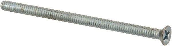 Value Collection - #6-32 UNC, 2-1/2" OAL Phillips Drive Machine Screw - Flat Head, Grade 2 Steel, Zinc-Plated Finish, Without Washer - Eagle Tool & Supply