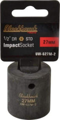 Blackhawk by Proto - 1/2" Drive 27mm Standard Impact Socket - 6 Points, 2" OAL - Eagle Tool & Supply