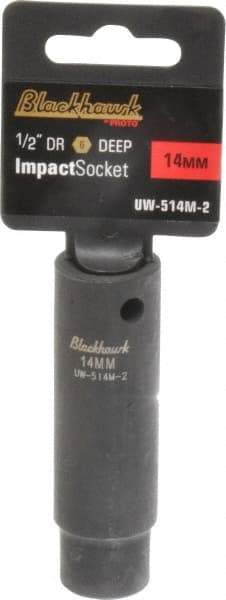 Blackhawk by Proto - 1/2" Drive 14mm Deep Impact Socket - 6 Points, 3-5/16" OAL - Eagle Tool & Supply