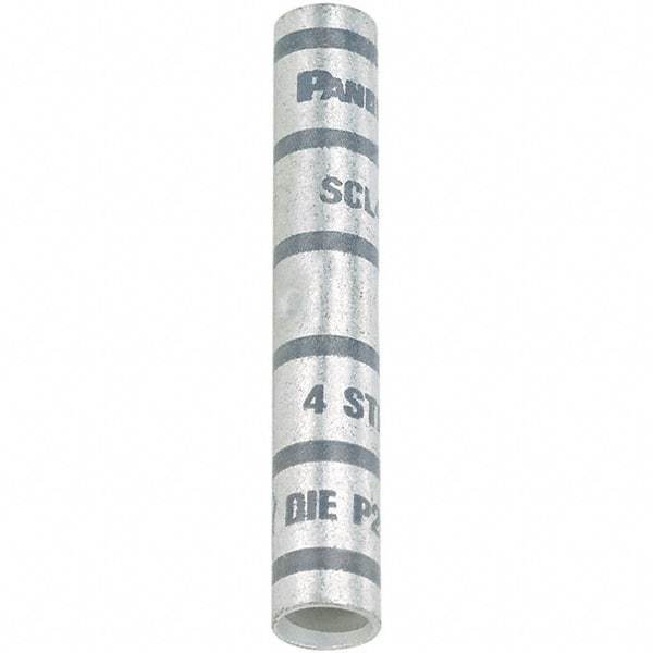 Panduit - 400mm Compatible, Noninsulated, Crimp-On Butt Splice Terminal - Copper Contacts, Tin Contact Plating, 5-1/2" OAL, Green - Eagle Tool & Supply