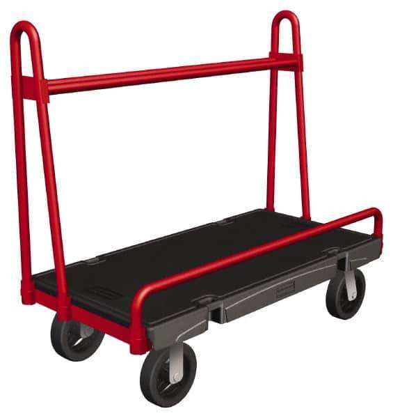 Rubbermaid - 2,000 Lb Capacity Structural Foam/Steel Panel Truck - Structural Foam Deck, 24" OAW, Polyolefin Casters - Eagle Tool & Supply