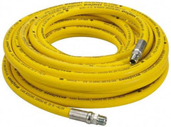 Continental ContiTech - 1/4" ID x 0.61" OD 50' Long Oil Resistant Air Hose - MNPT x MNPT Ends, 500 Working psi, -20 to 190°F, 1/4" Fitting, Yellow - Eagle Tool & Supply