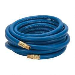 Continental ContiTech - 3/8" ID x 0.66" OD 25' Long Multipurpose Air Hose - MNPT x MNPT Ends, 300 Working psi, -10 to 158°F, 1/4" Fitting, Blue - Eagle Tool & Supply