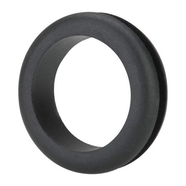 Made in USA - 2-1/8" OD, 9/16" Thick Military Specification Grommet - Buna-N Rubber, 1-3/4" Slot Diam x 3/16" Slot Width - Eagle Tool & Supply
