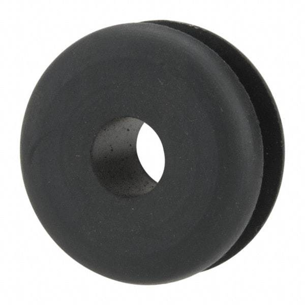 Made in USA - 1" OD, 7/16" Thick Military Specification Grommet - Buna-N Rubber, 3/4" Slot Diam x 3/16" Slot Width - Eagle Tool & Supply