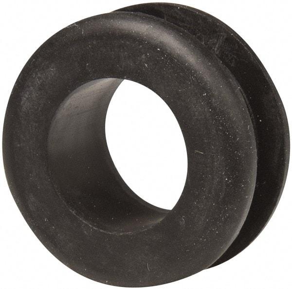 Made in USA - 1-1/8" OD, 1/2" Thick Military Specification Grommet - Buna-N Rubber, 7/8" Slot Diam x 1/4" Slot Width - Eagle Tool & Supply