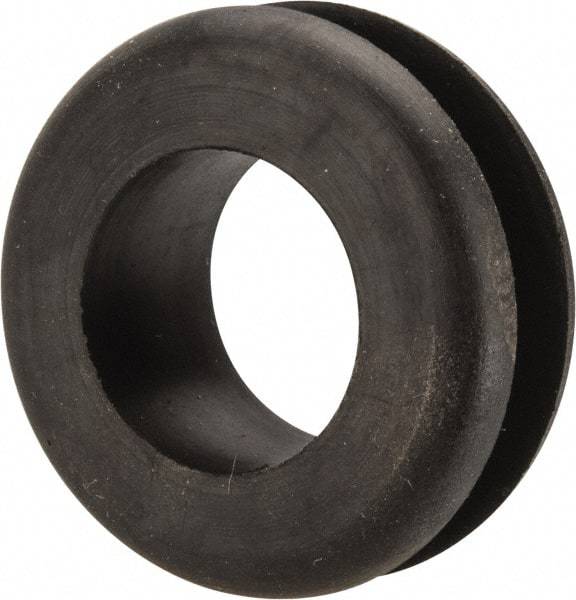 Made in USA - 1-3/8" OD, 9/16" Thick Military Specification Grommet - Buna-N Rubber, 1-1/16" Slot Diam x 1/4" Slot Width - Eagle Tool & Supply